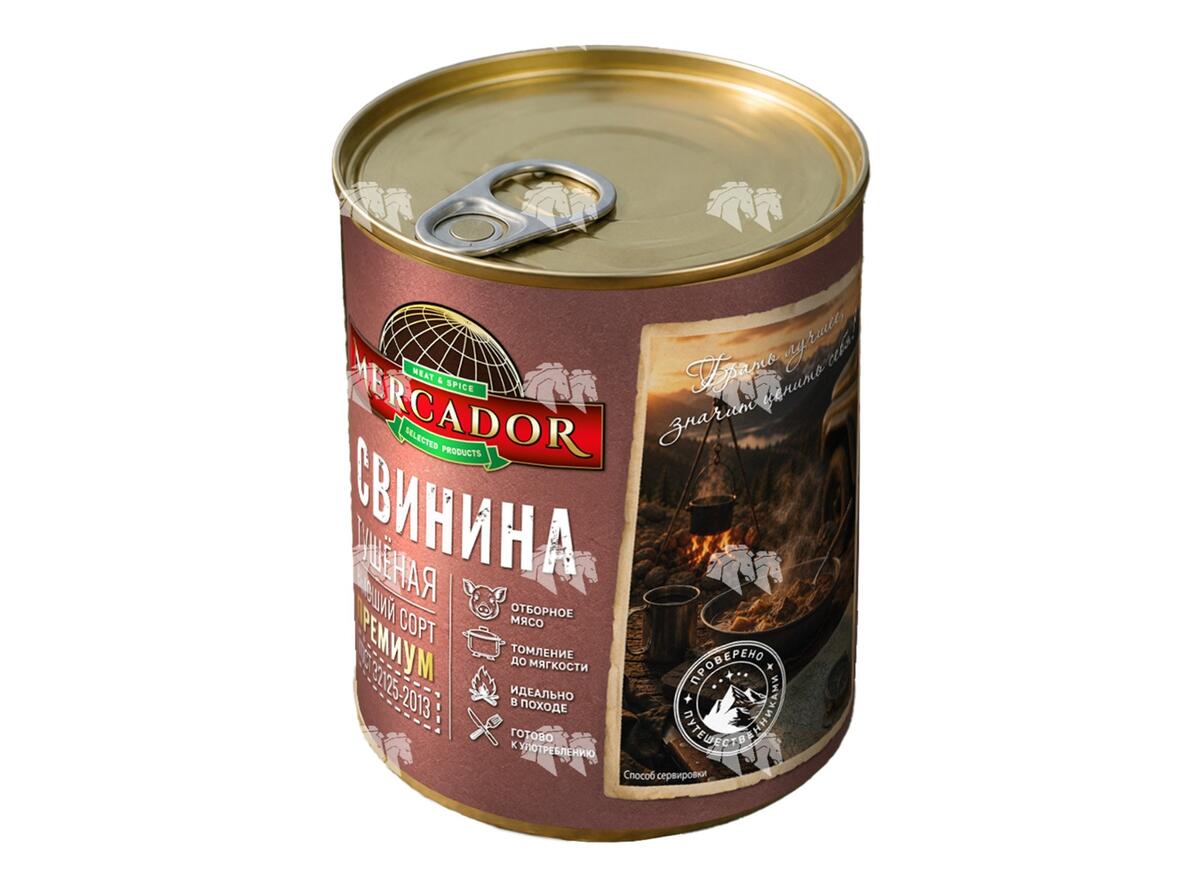 Свинина тушеная высший сорт ПРЕМИУМ, ГОСТ 32125-2013, 338 г, ж/б, с ключом