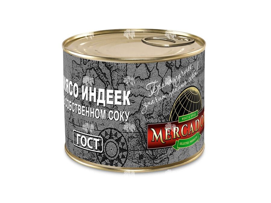 Мясо индеек в собственном соку, ГОСТ, 525 г