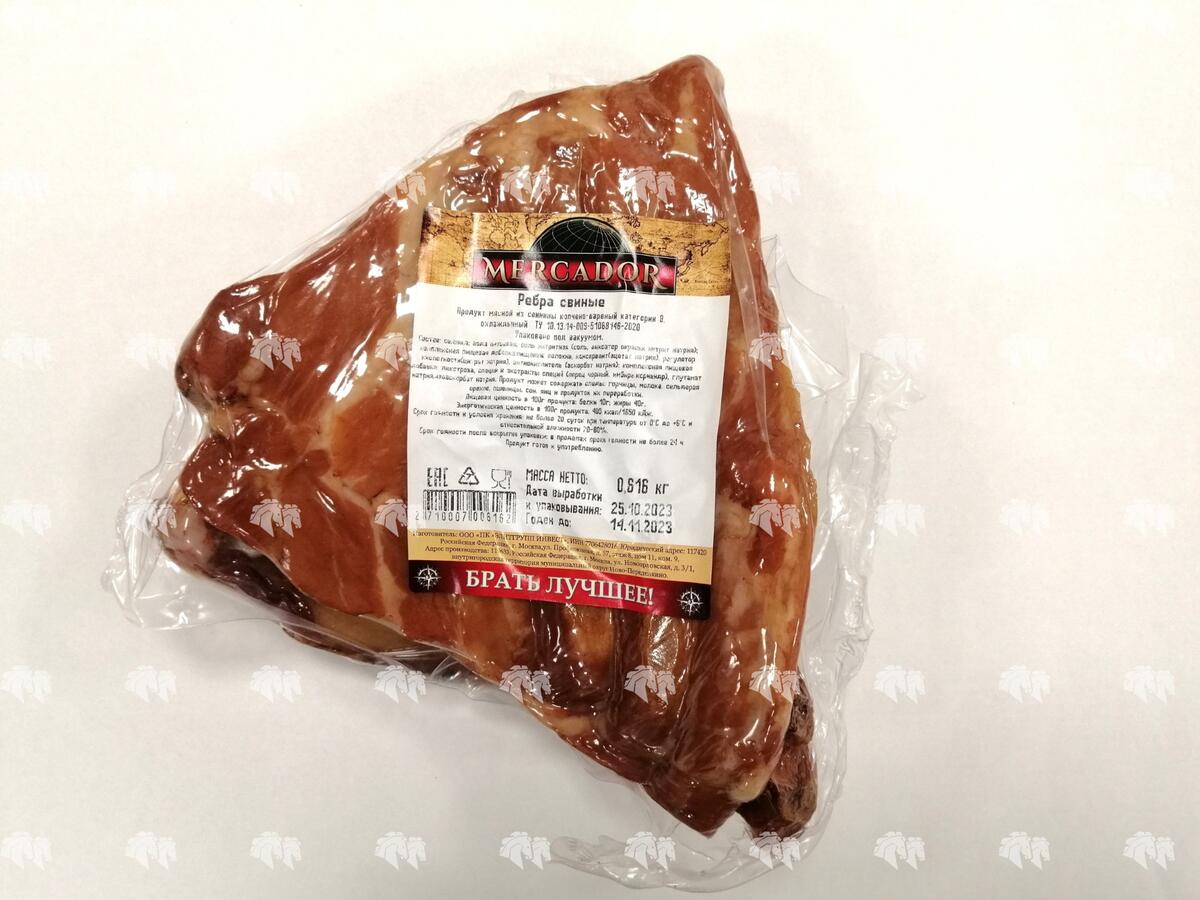 Ребра свиные варено-копченые