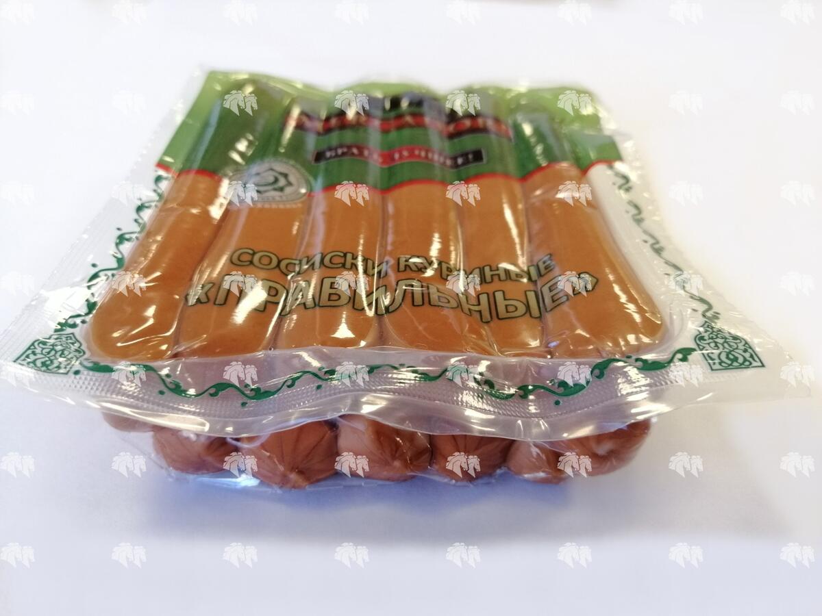 Сосиски  куриные "Правильные" варено-копченые, ХАЛЯЛЬ