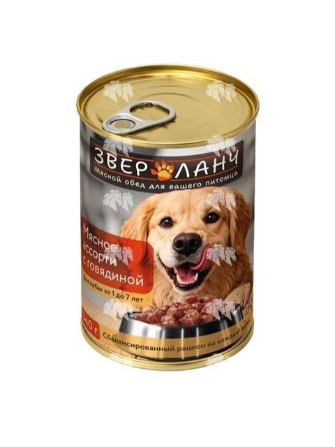 Мясное ассорти с говядиной (для собак от 1 до 7 лет), 340 г