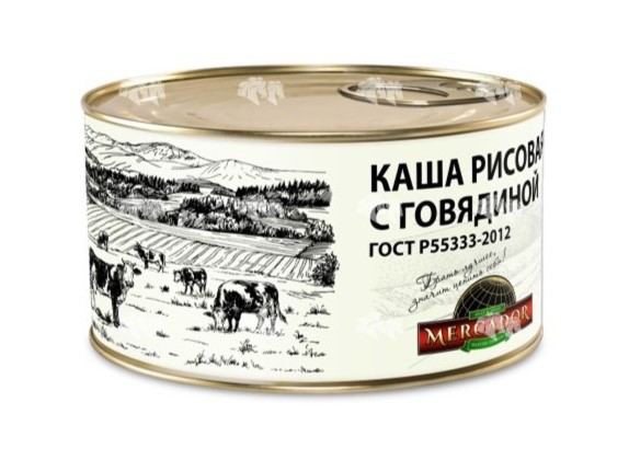 Каша рисовая с говядиной, ГОСТ Р55333-2012, 325 г